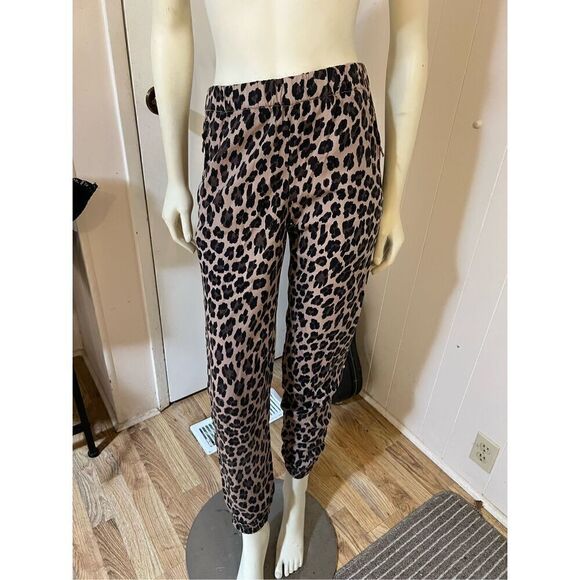 Young Fabulous & Broke Leopard Print Elastic Waist & Ankle Joggers w/Pockets XS - Picture 1 of 7